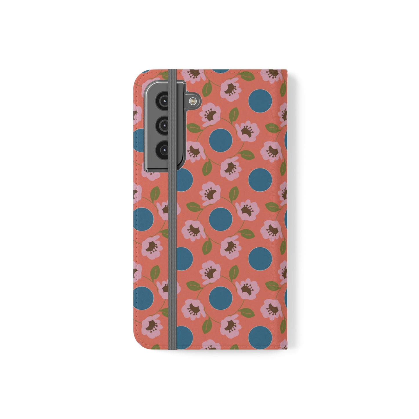 Wildflowers with Dots in Blue and Green Flip Cases for Samsung