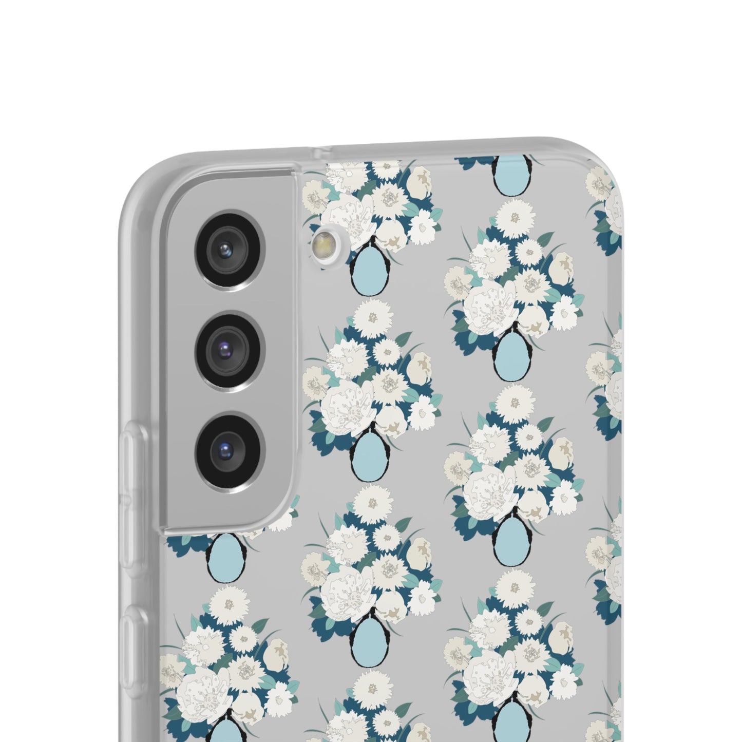 White Flowers in Vase Flexi Cases for Samsung