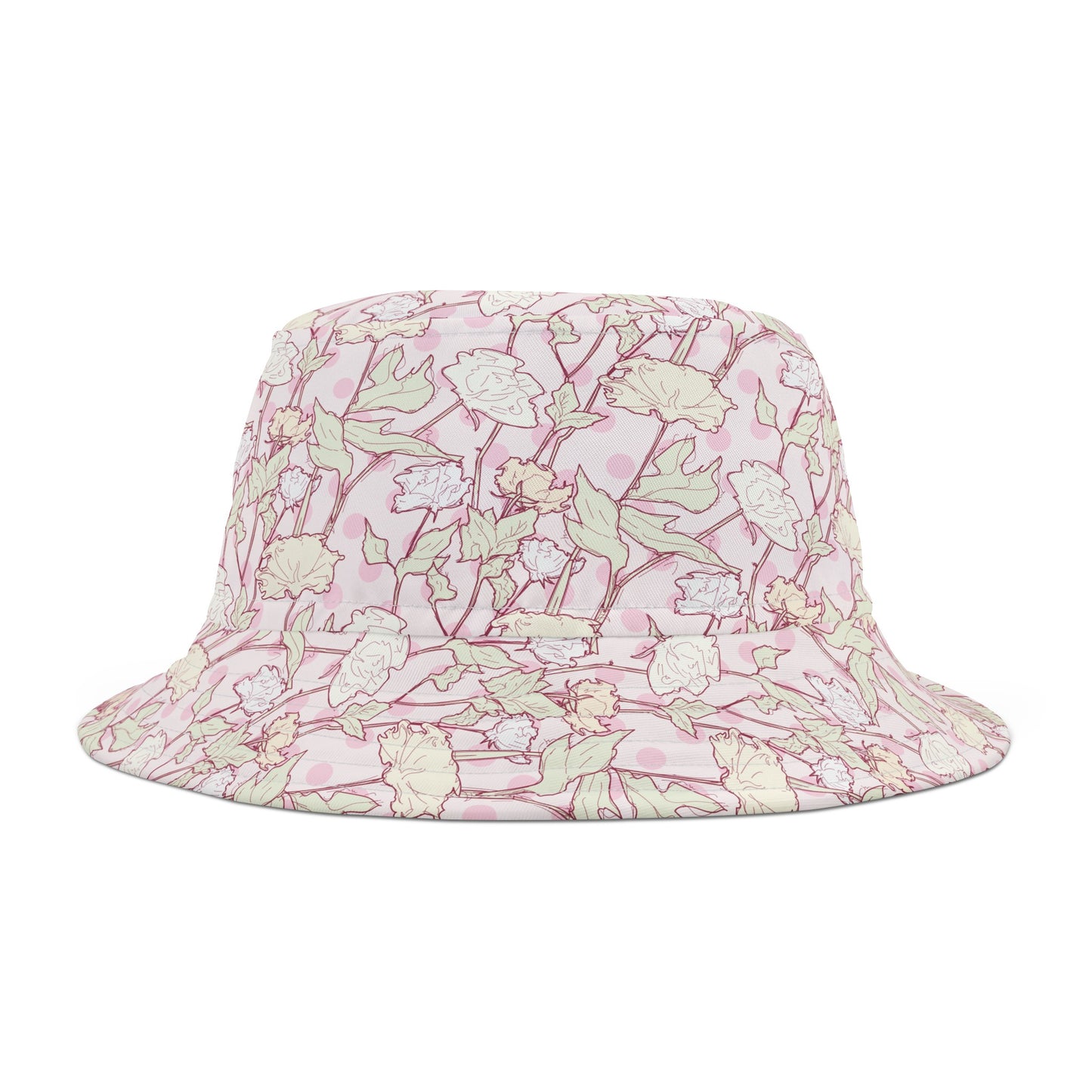 Roses and Dots in Pink Bucket Hat