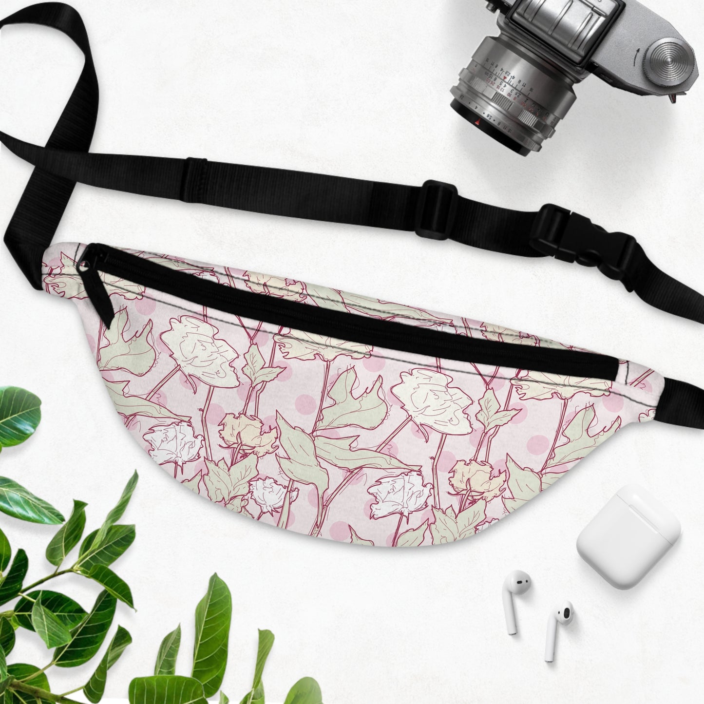 Roses and Dots in Pink Fanny Pack