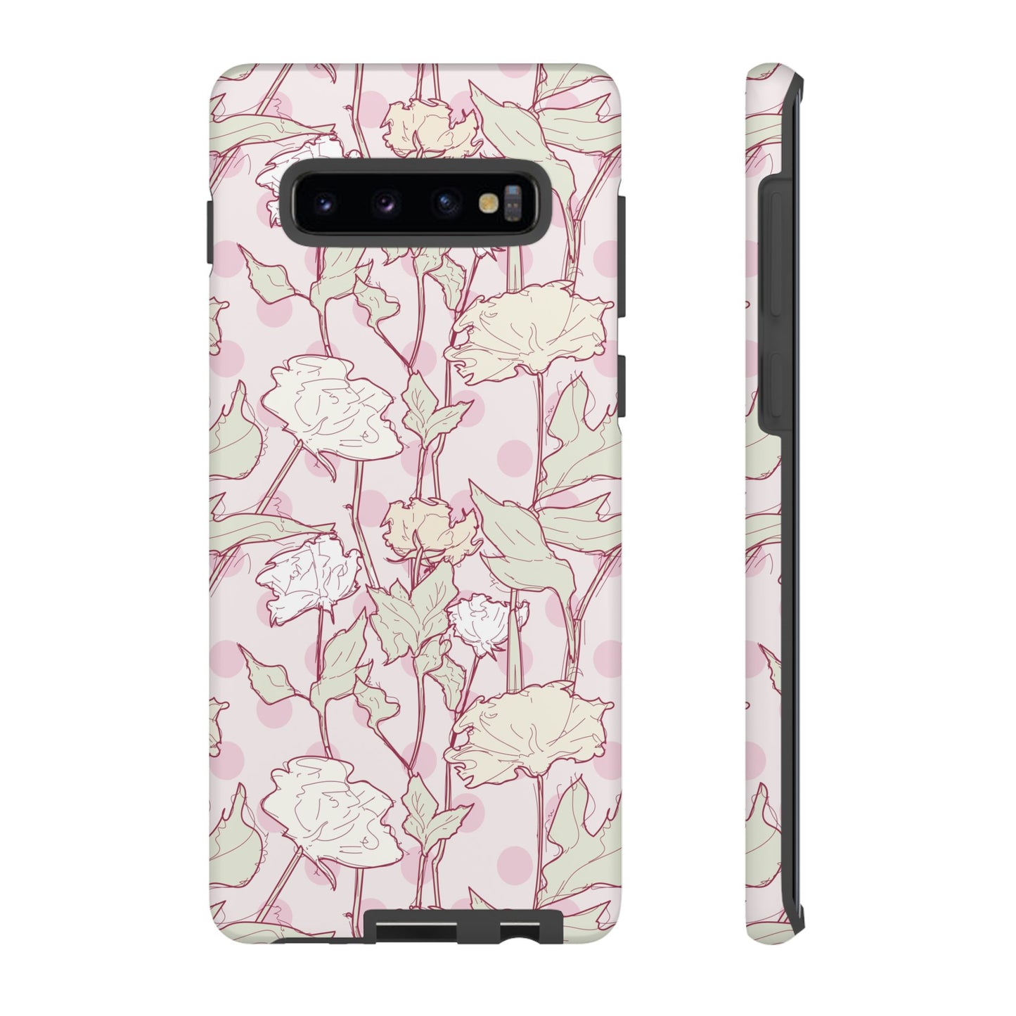 Roses and Dots in Pink Tough Cases for Samsung.