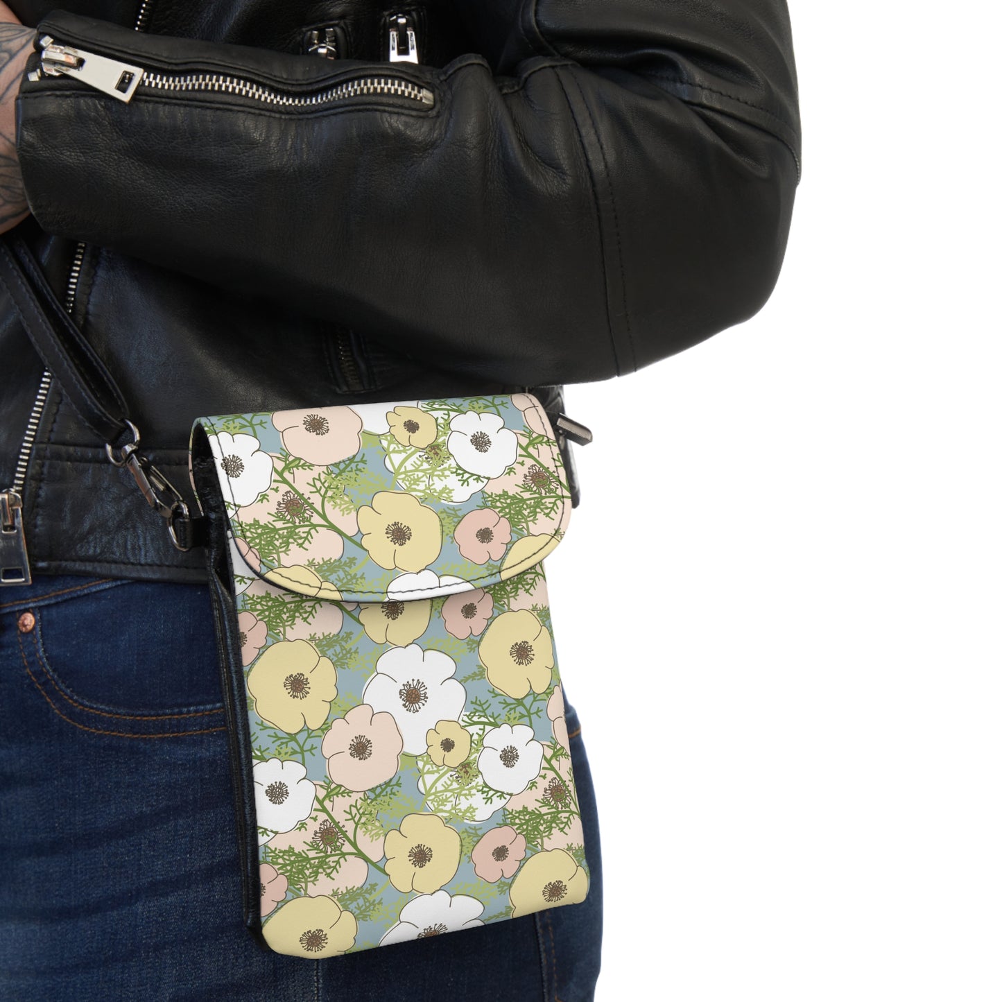 Playful Poppies Small Cell Phone Wallet