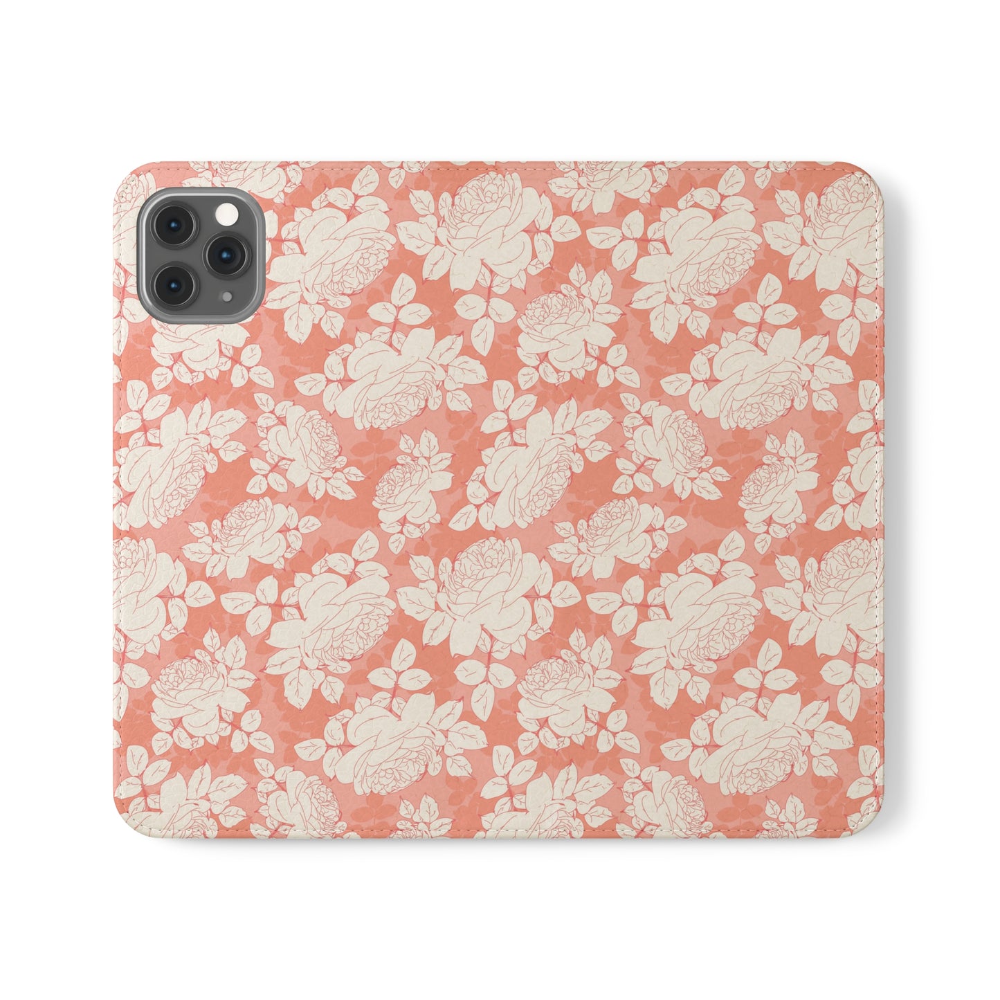 Peach and Cream Roses Flip Cases for iPhone