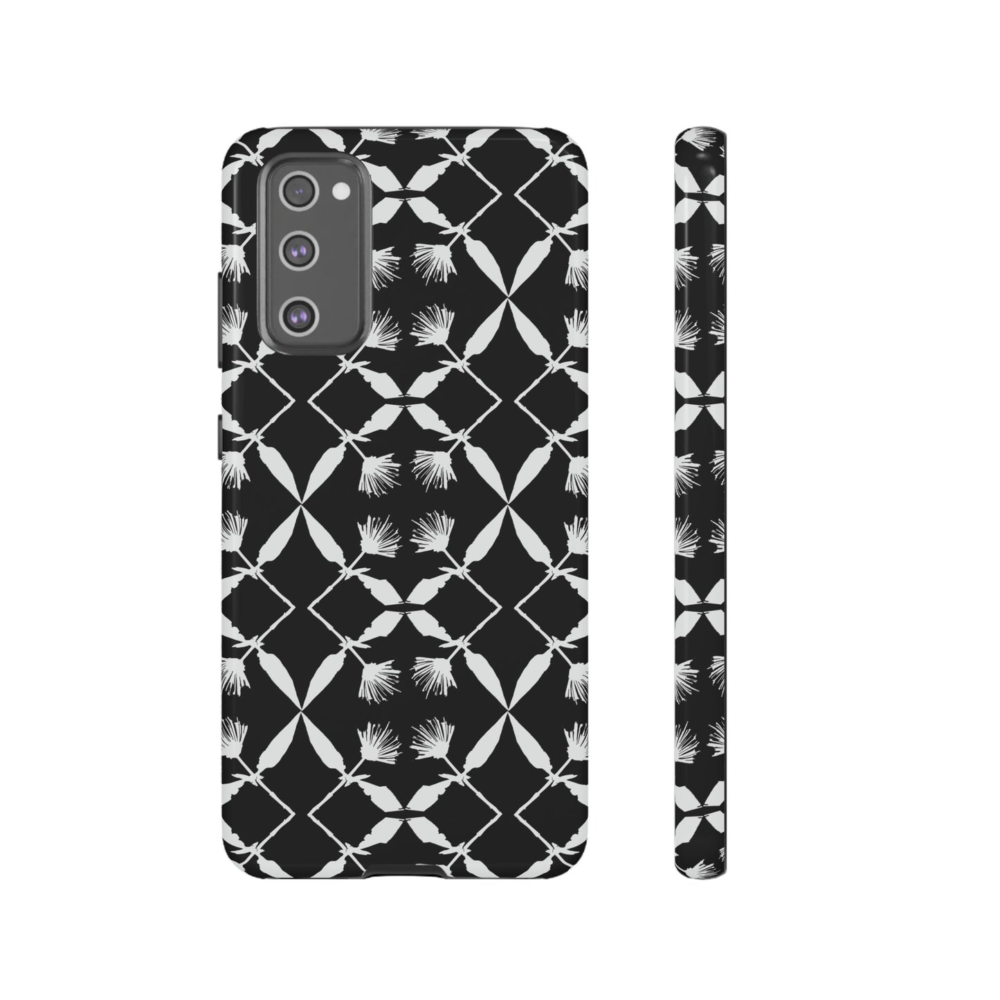 Black and White Floral Tough Cases for Google Pixel