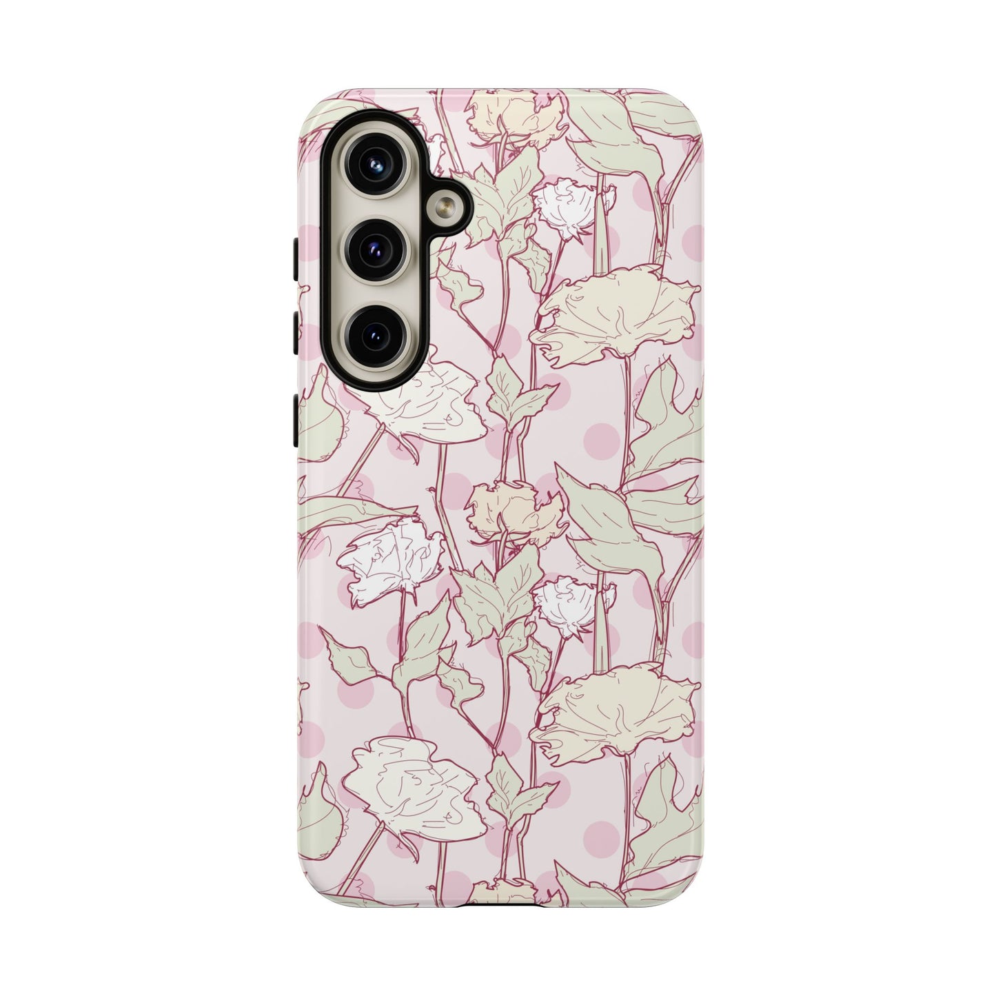 Roses and Dots in Pink Tough Cases for Samsung.