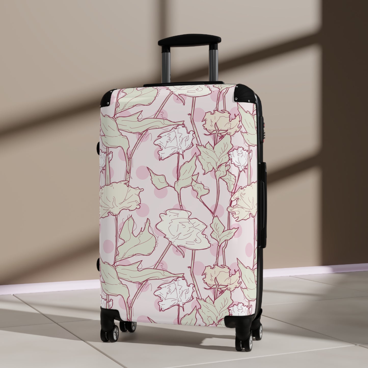 Roses and Dots in Pink Suitcase