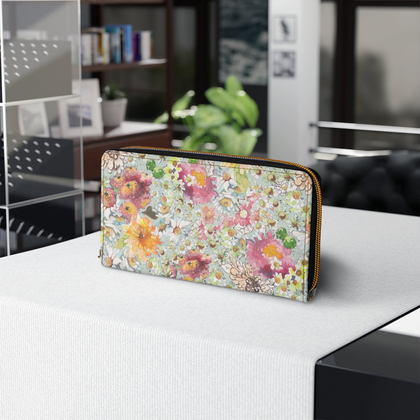 Farmhouse Floral Zipper Wallet