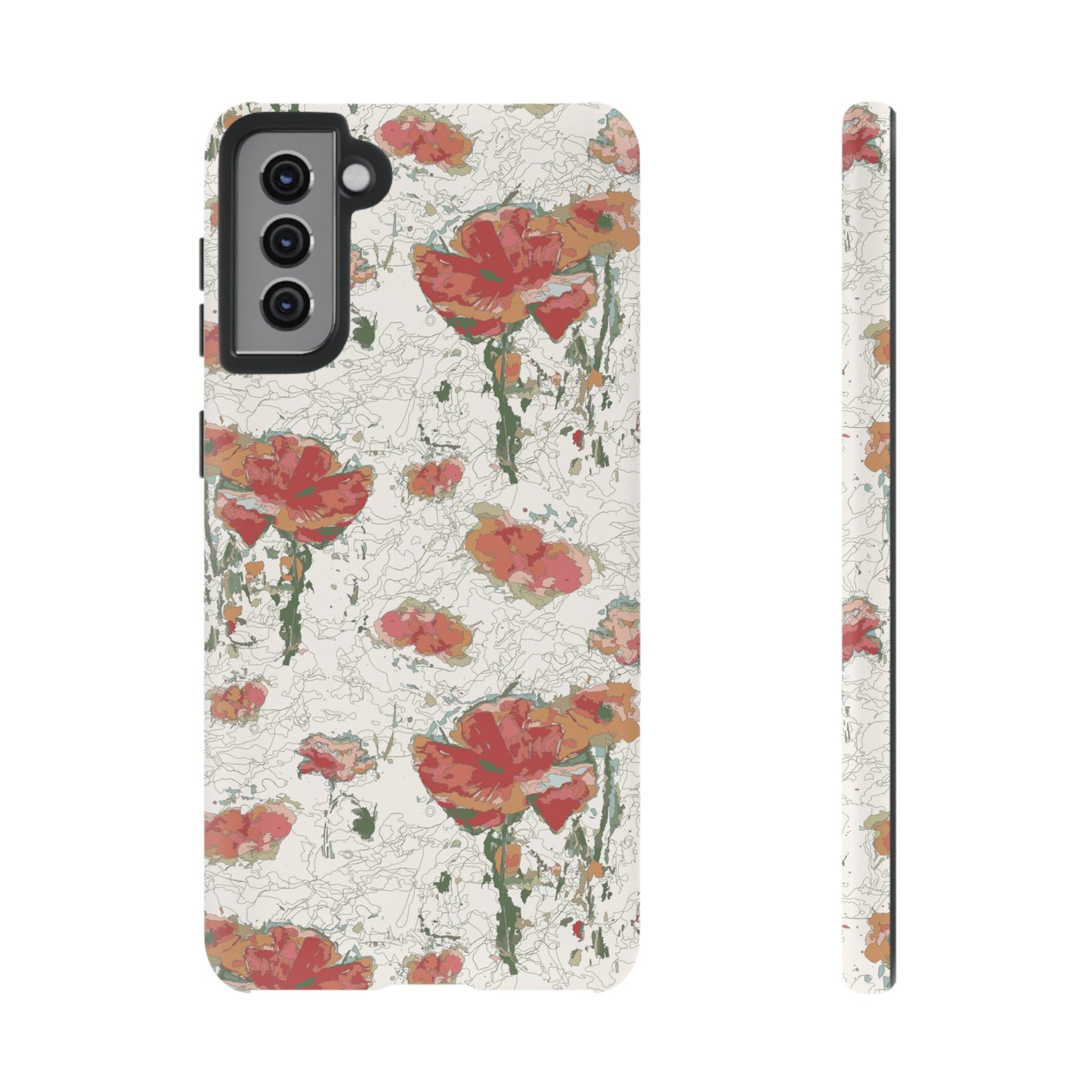 Orange Poppies Tough Cases for Samsung