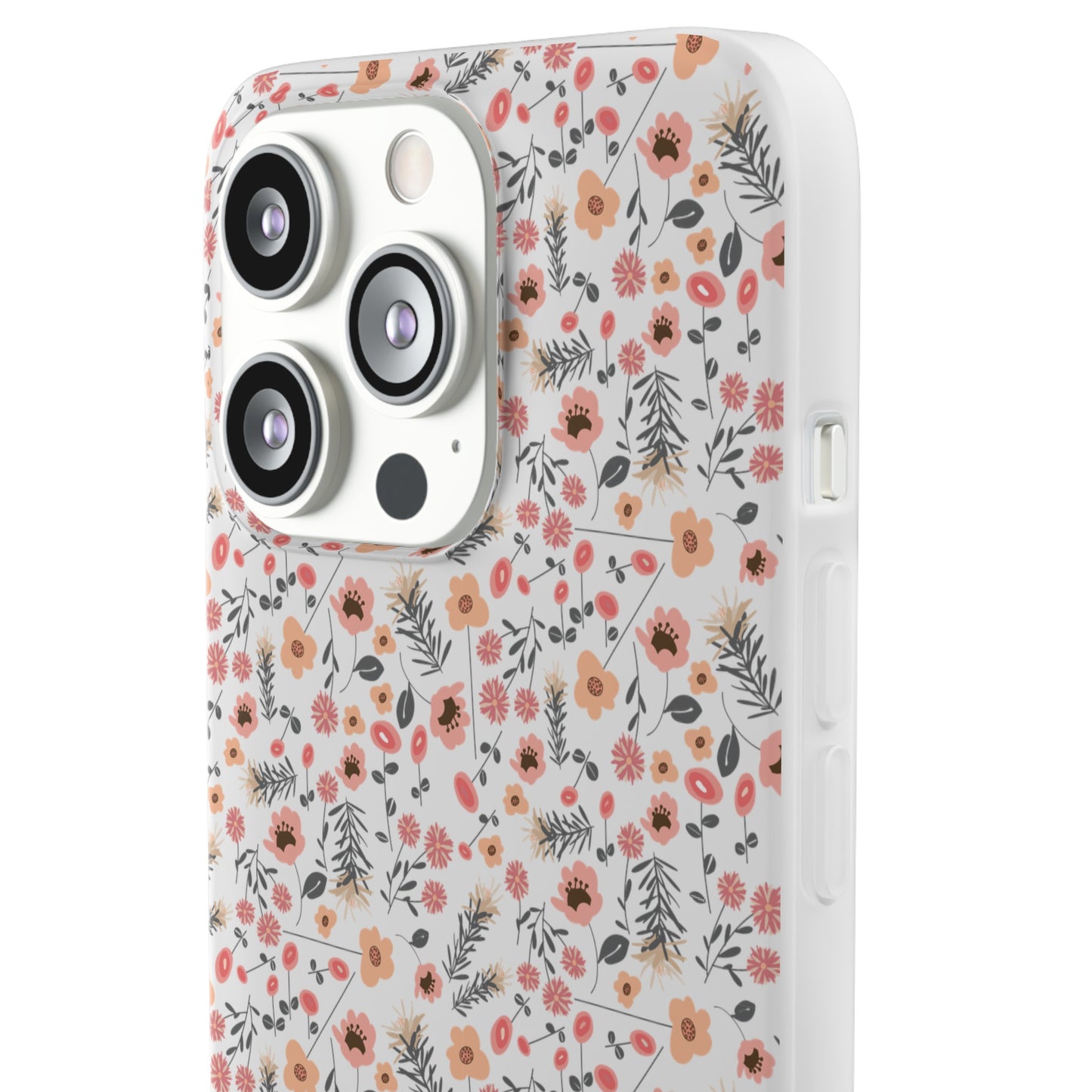 Peach Wildflowers Flexi Cases for iPhone