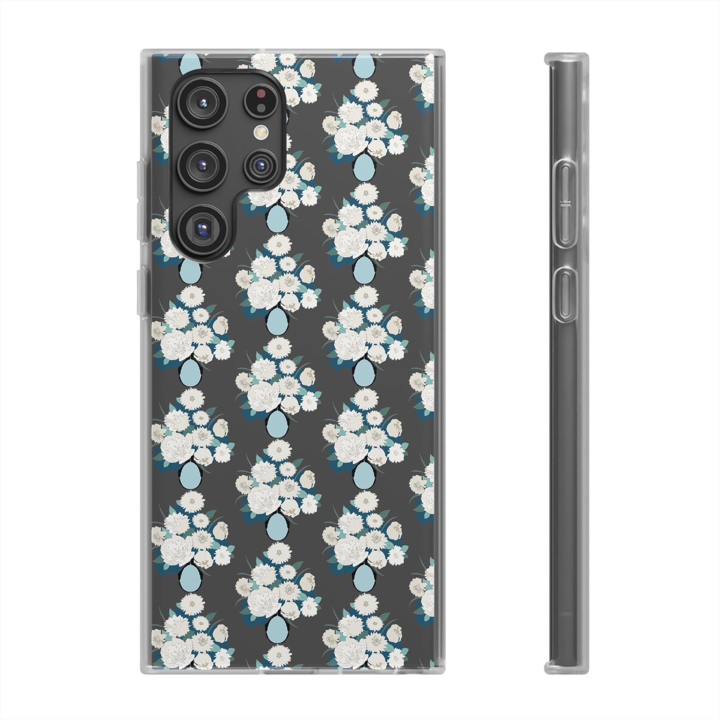 White Flowers in Vase Flexi Cases for Samsung