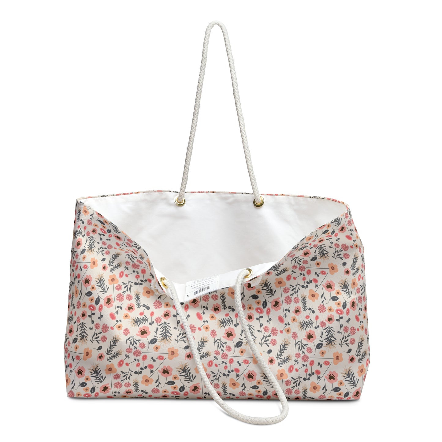 Peach and Cream Wildflowers Weekender Bag