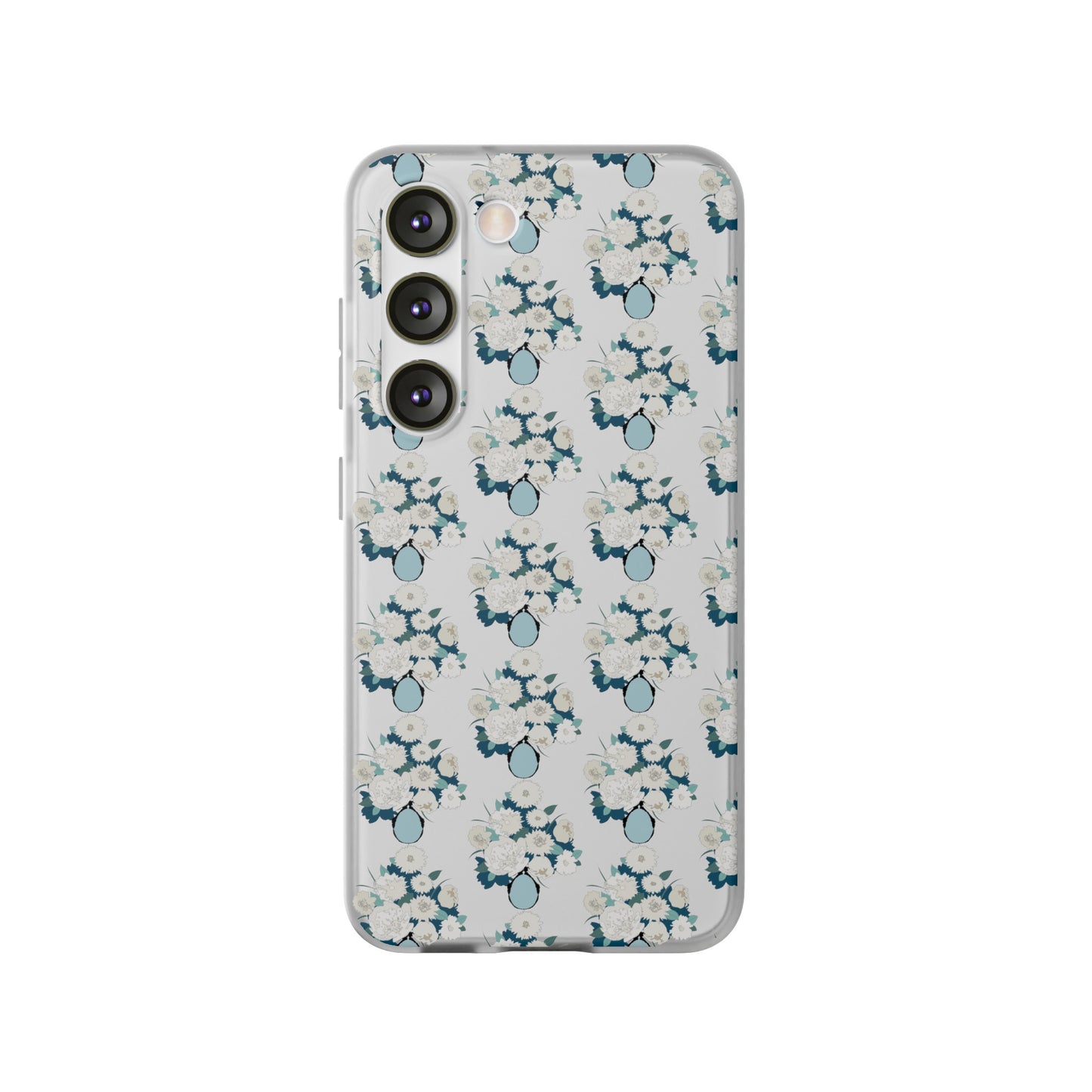 White Flowers in Vase Flexi Cases for Samsung