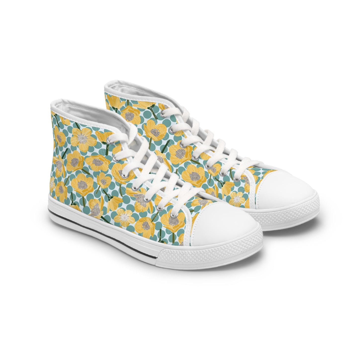 Buttercups and Polka Dots Women's High Top Sneakers