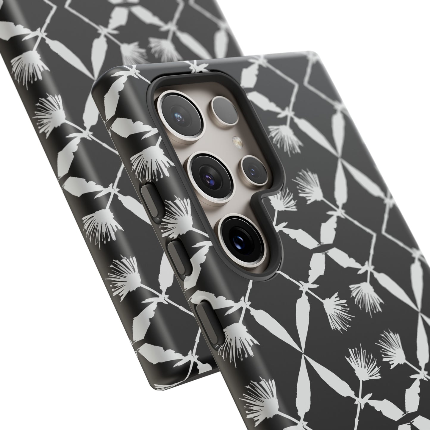 Black and White Floral Tough Cases for Google Pixel