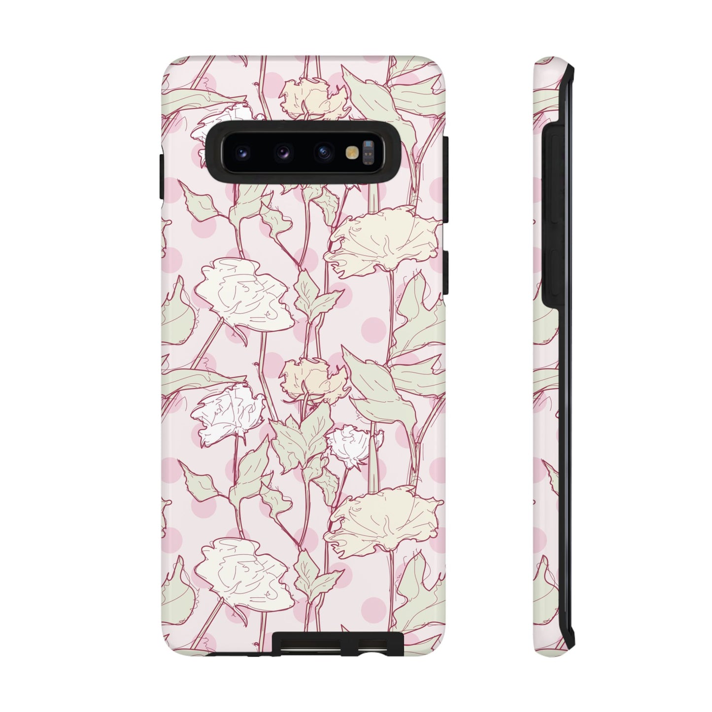 Roses and Dots in Pink Tough Cases for Samsung.