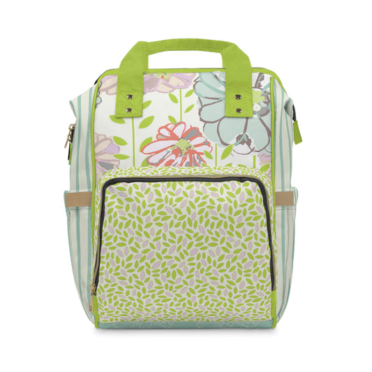 Soft Watercolor Floral Multifunctional Diaper Backpack