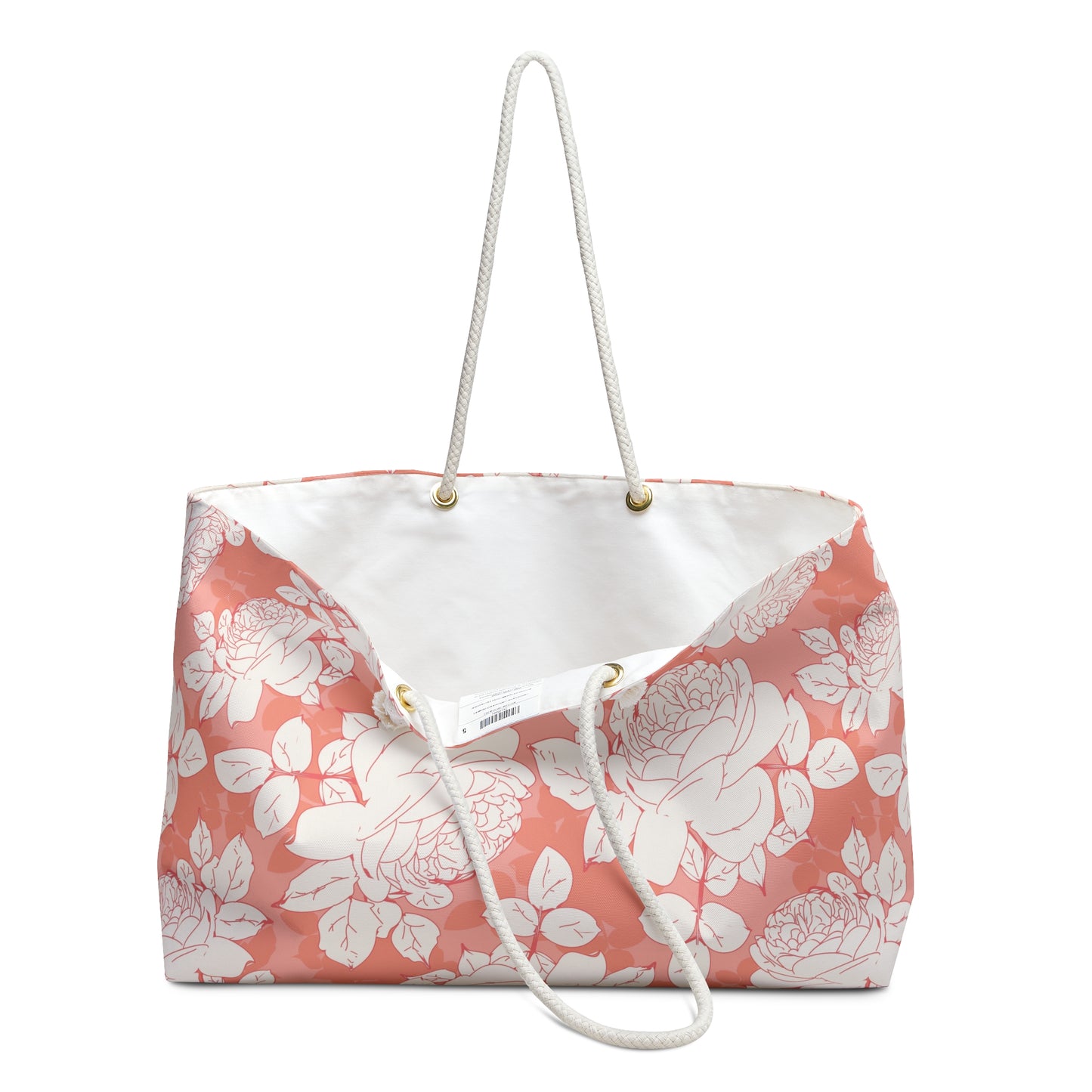 Peach and Cream Roses Weekender Bag