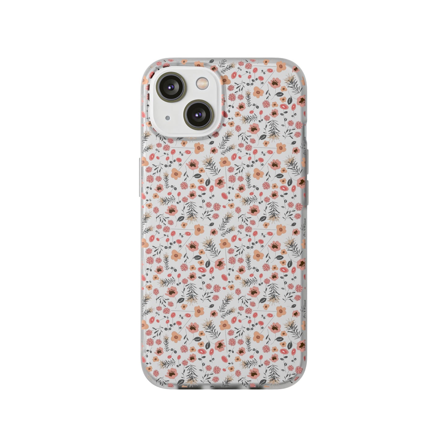 Peach Wildflowers Flexi Cases for iPhone