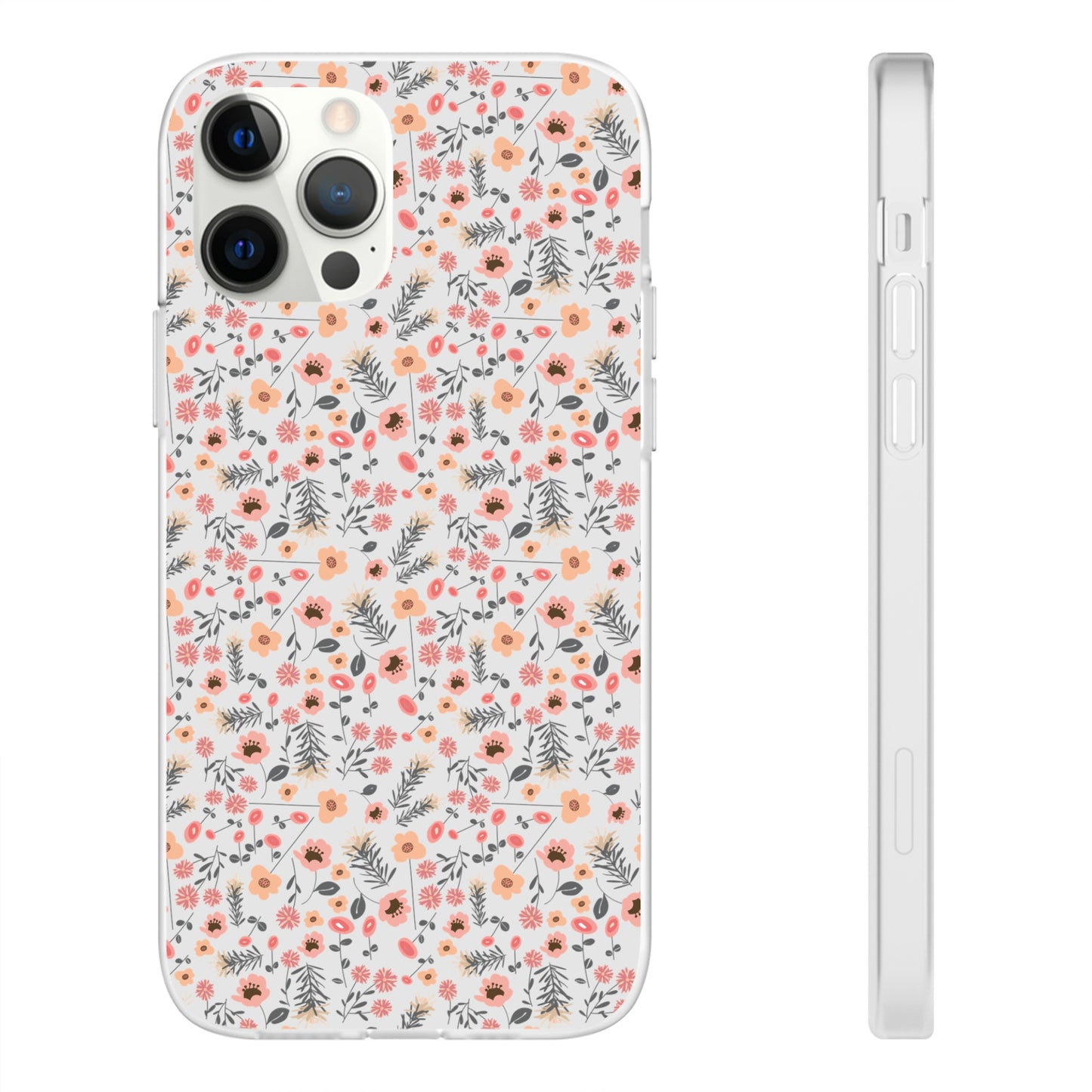 Peach Wildflowers Flexi Cases for iPhone