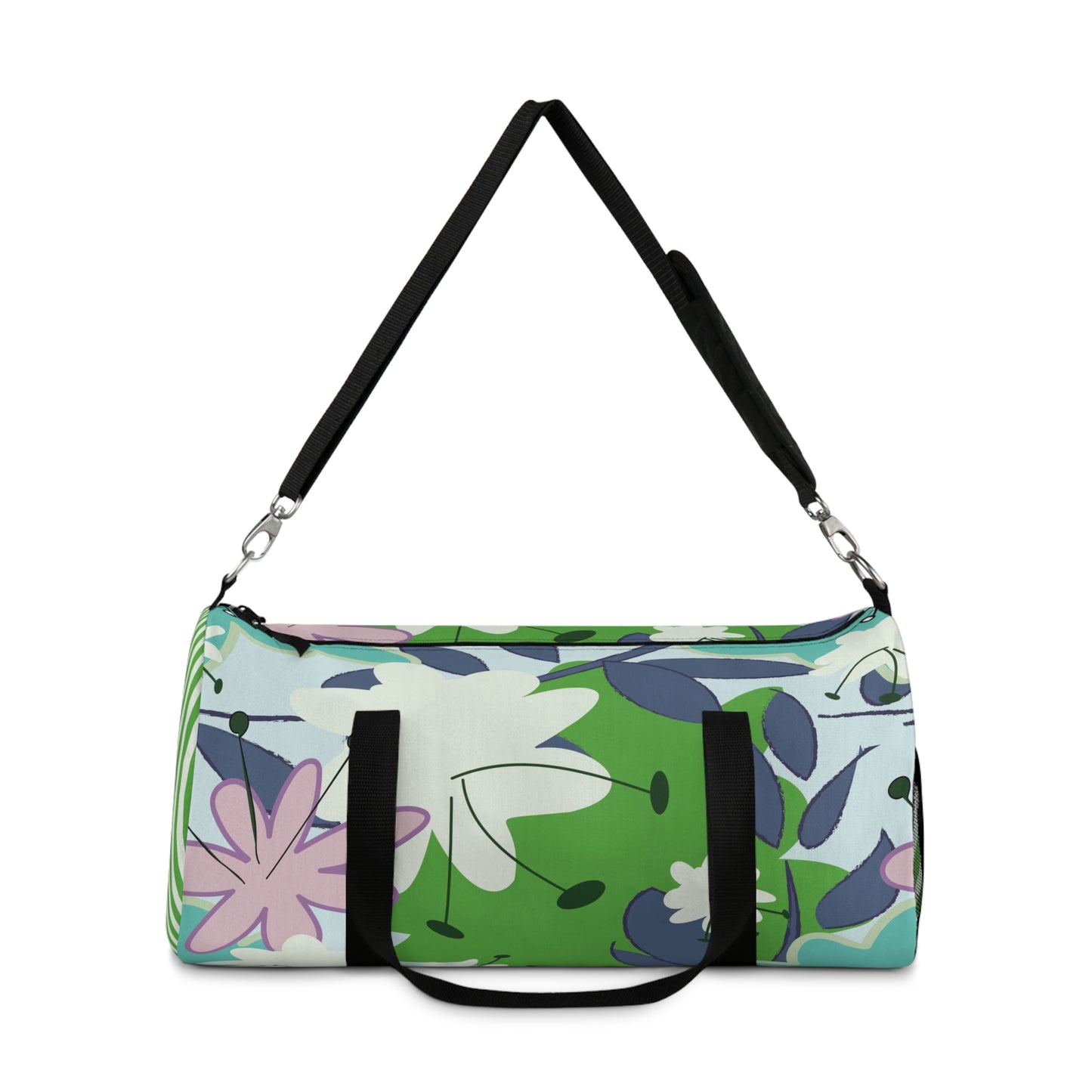 Mid Mod Floral in Blue and Green Duffel Bag