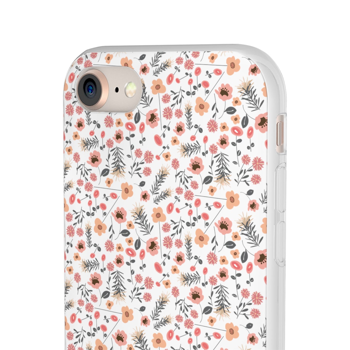 Peach Wildflowers Flexi Cases for iPhone