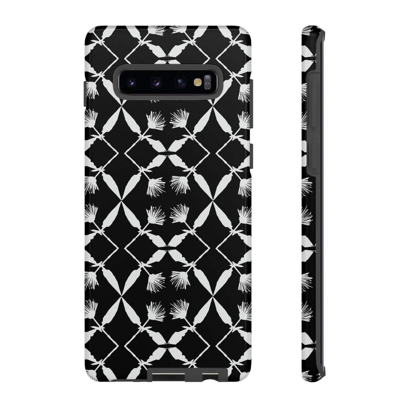 Black and White Floral Tough Cases for Google Pixel