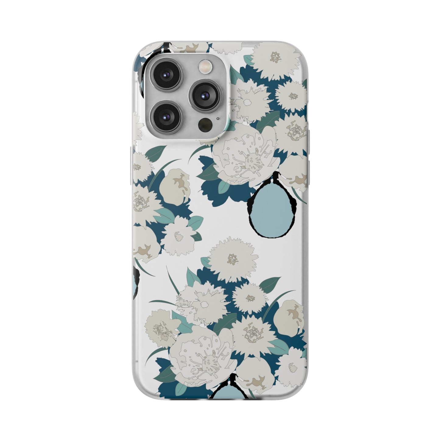 White Flowers in a Vase Flexi Cases for iPhone