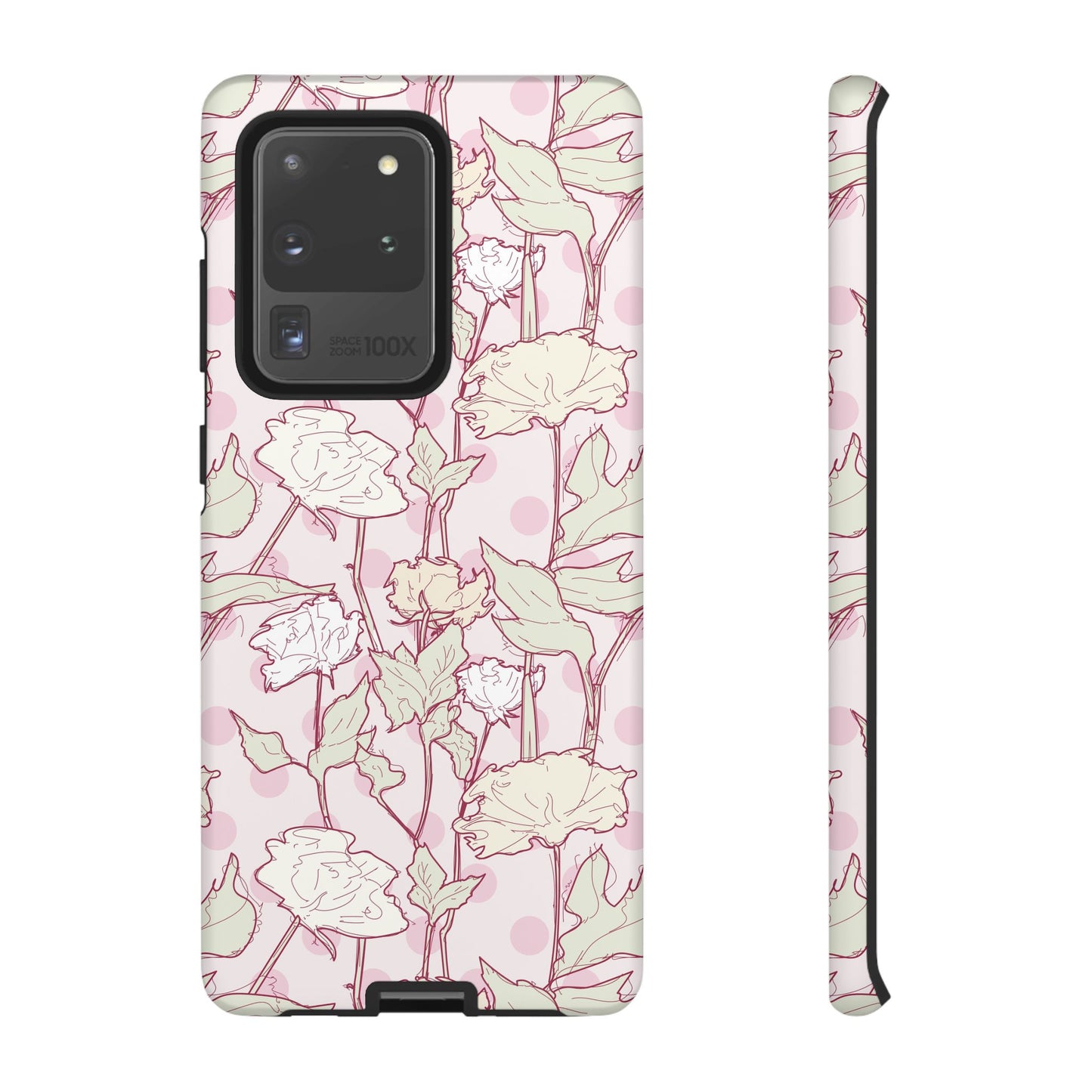 Roses and Dots in Pink Tough Cases for Samsung.