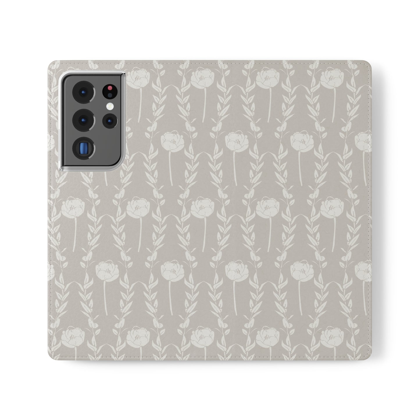 New Nouveau in Gray (Tulips) Flip Cases for Samsung