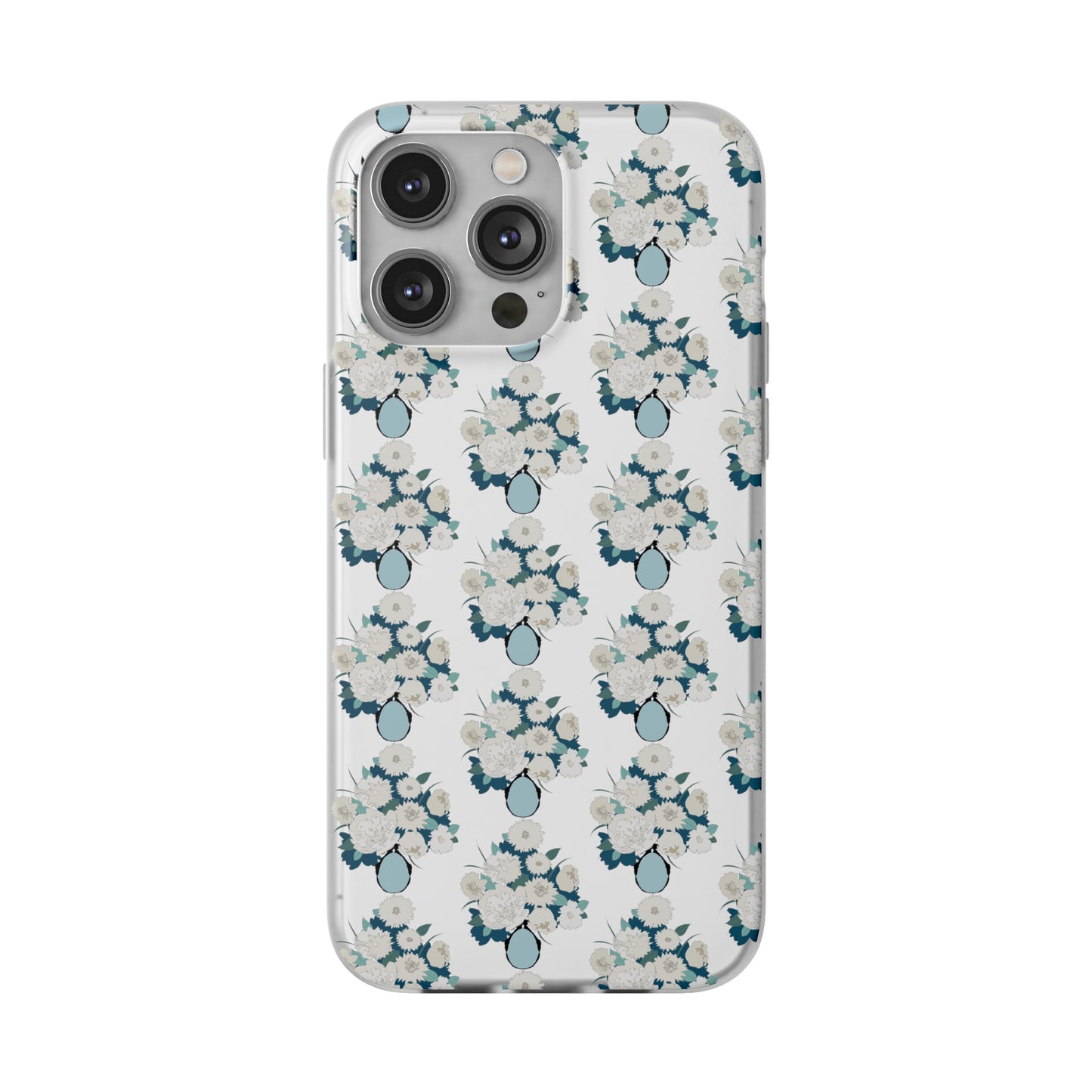 White Flowers in Vase Flexi Cases for iPhone