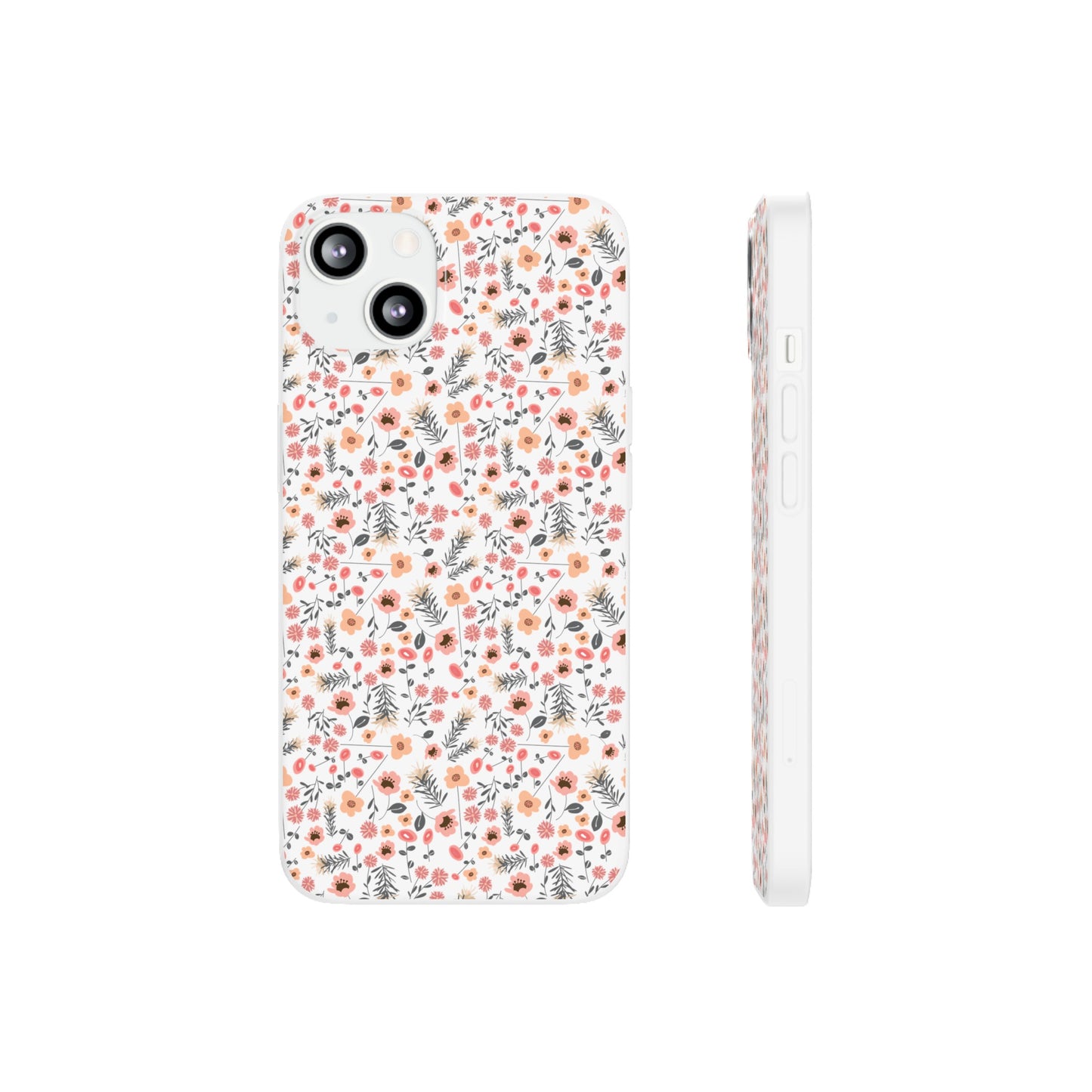 Peach Wildflowers Flexi Cases for iPhone