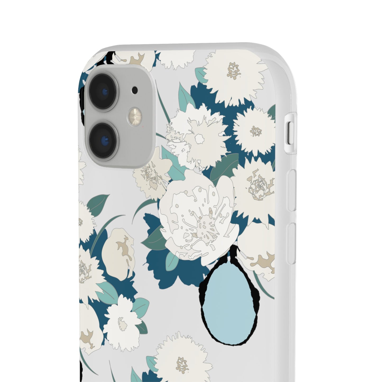 White Flowers in a Vase Flexi Cases for iPhone