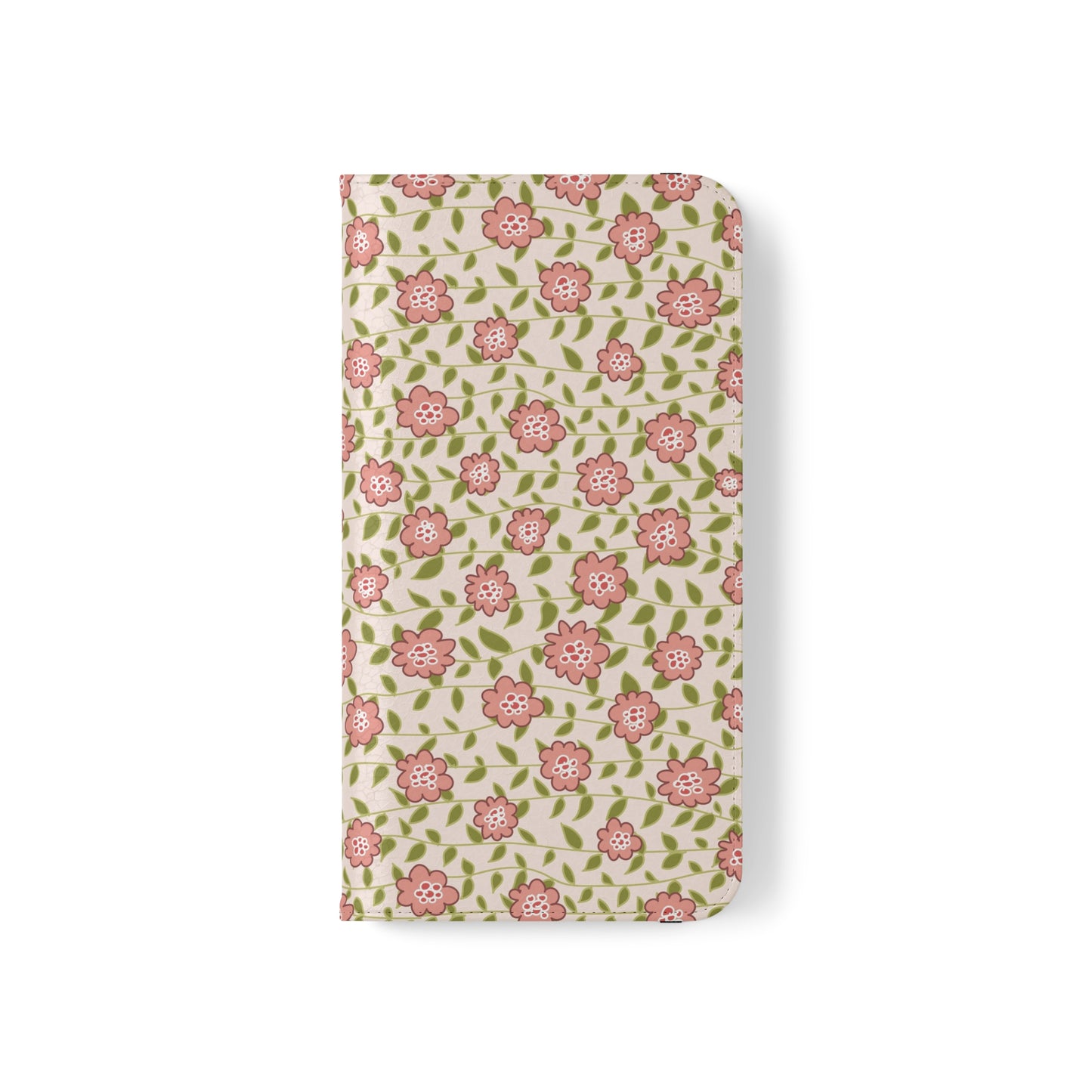 Coral Flowers on Cream Flip Cases for iPhone