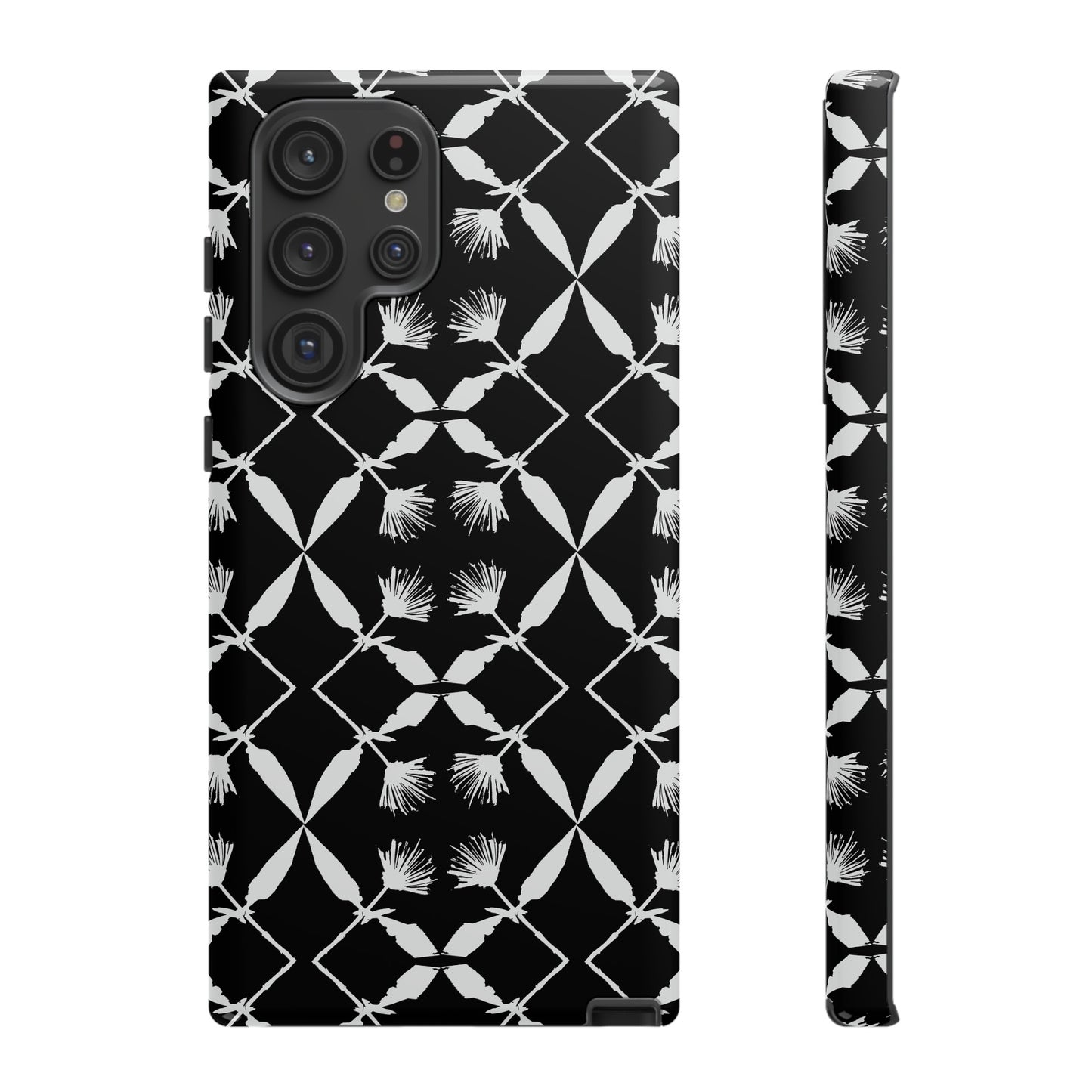 Black and White Floral Tough Cases for Google Pixel