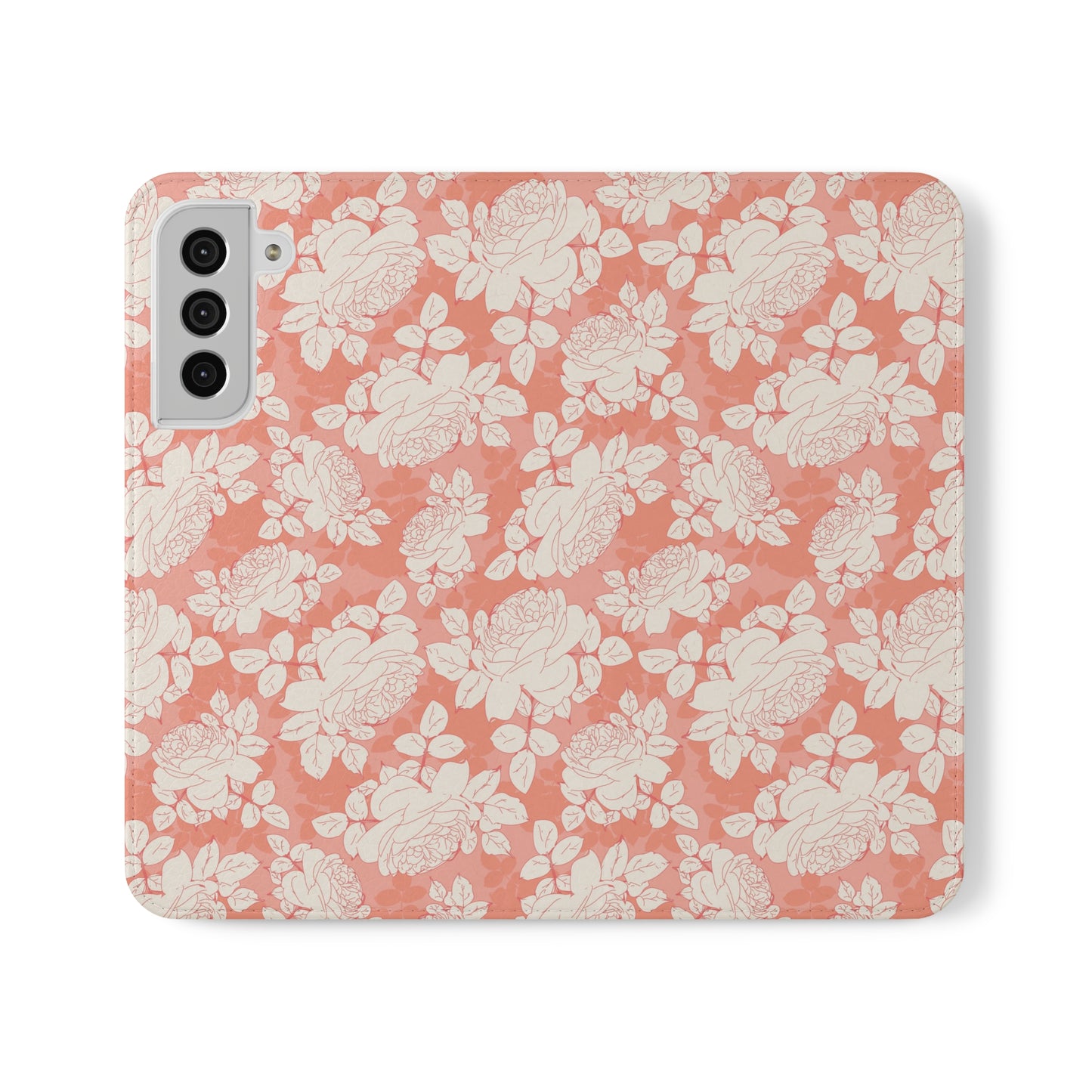 Peach and Cream Roses Flip Cases for Samsung