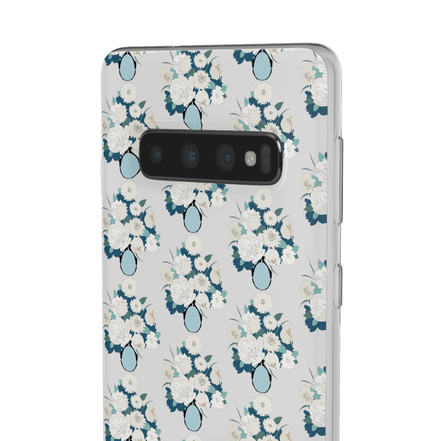 White Flowers in Vase Flexi Cases for Samsung