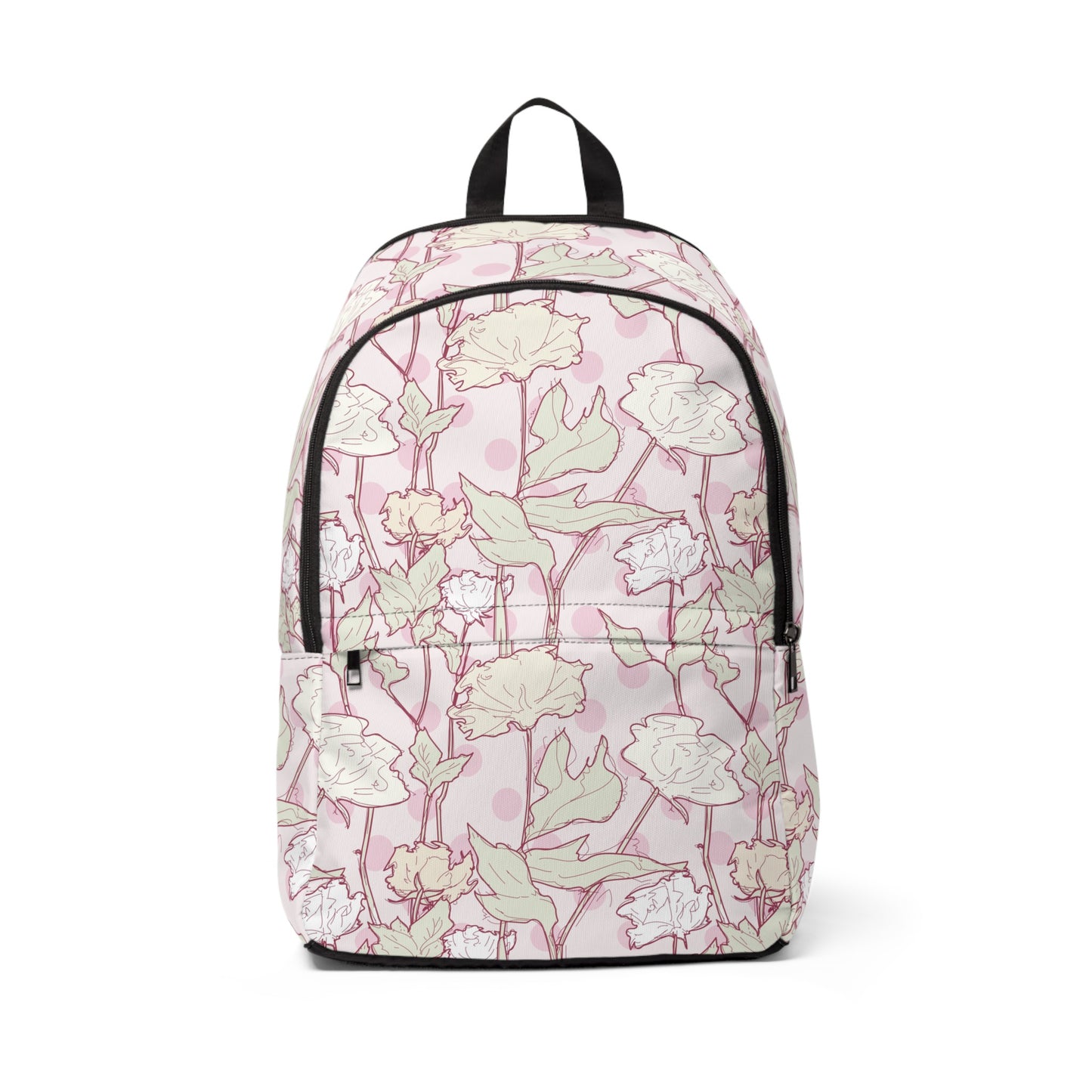 Roses and Dots in Pink Fabric Backpack