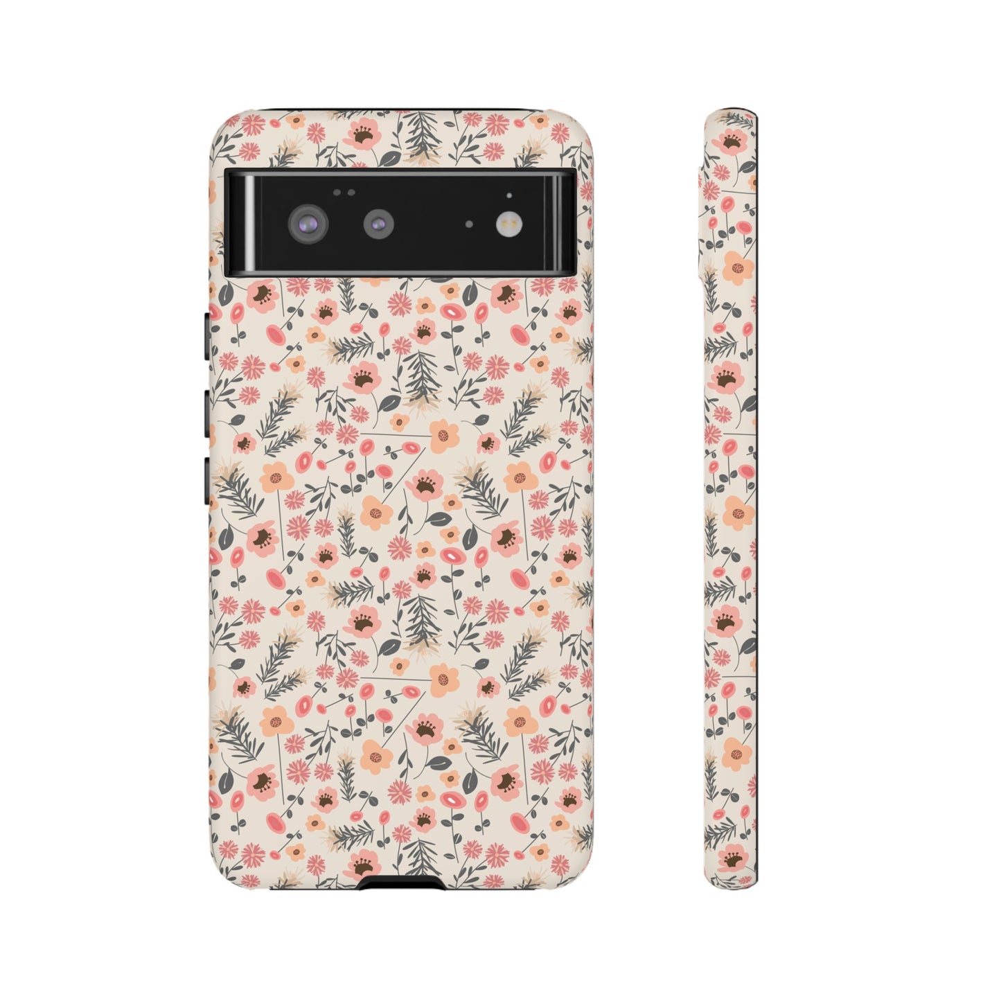 Peach and Cream Wildflowers Tough Cases for Google Pixel