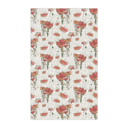 Orange Poppies Kitchen Towel