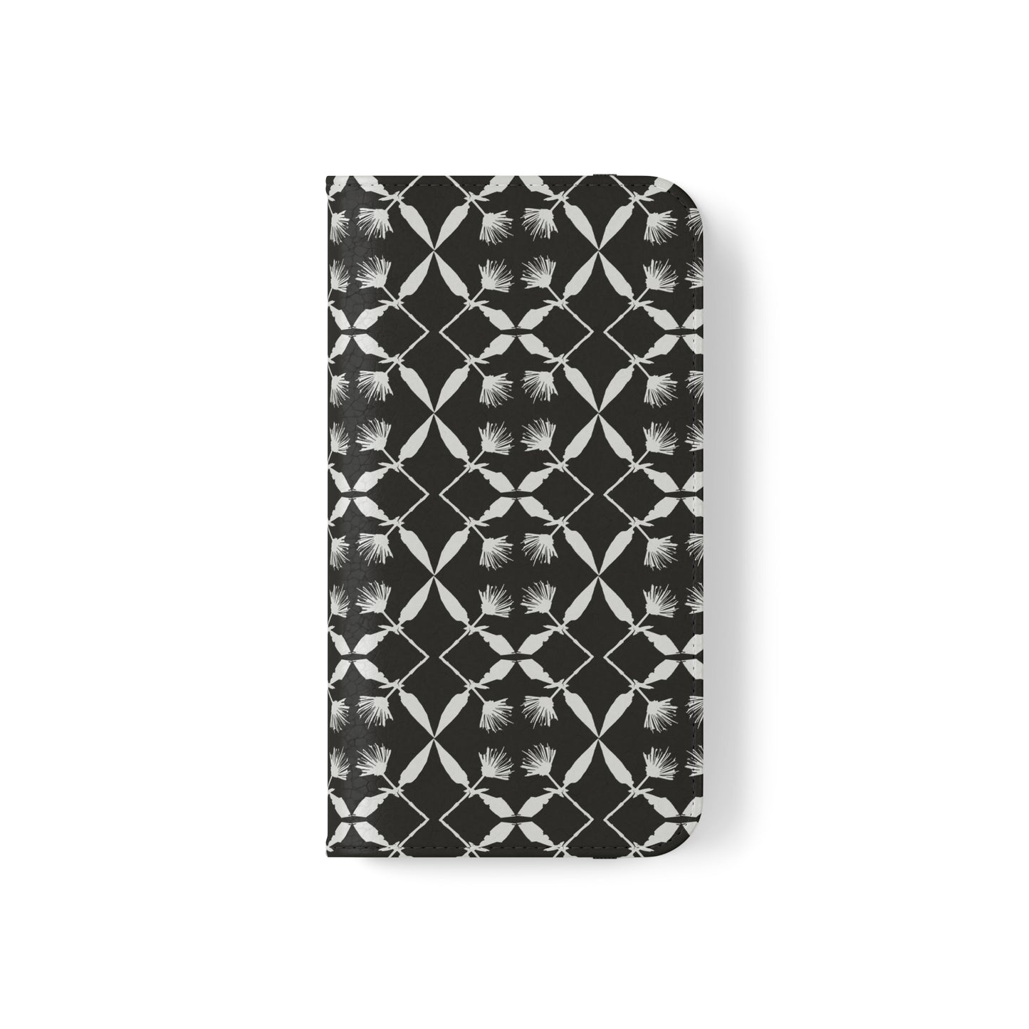 Black and White Floral Flip Cases for iPhone