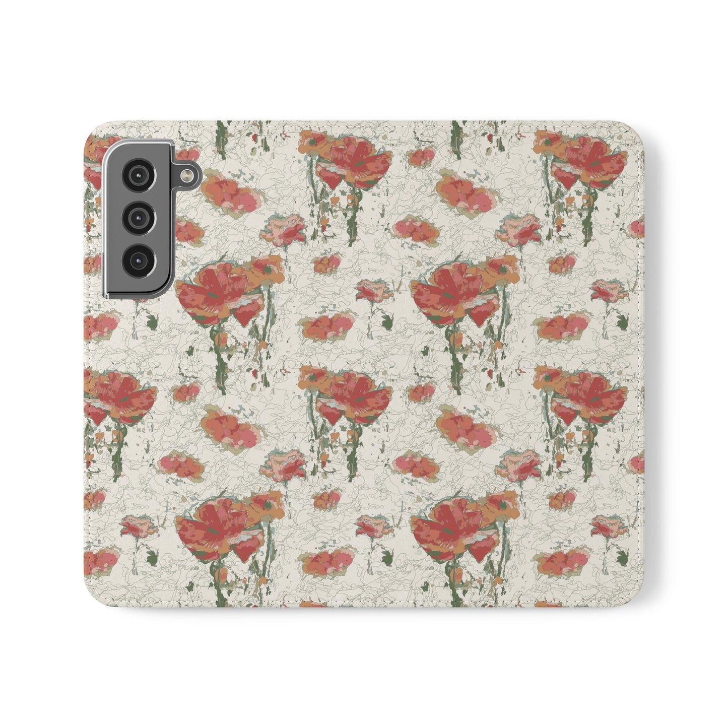 Orange Poppies Flip Cases for Samsung