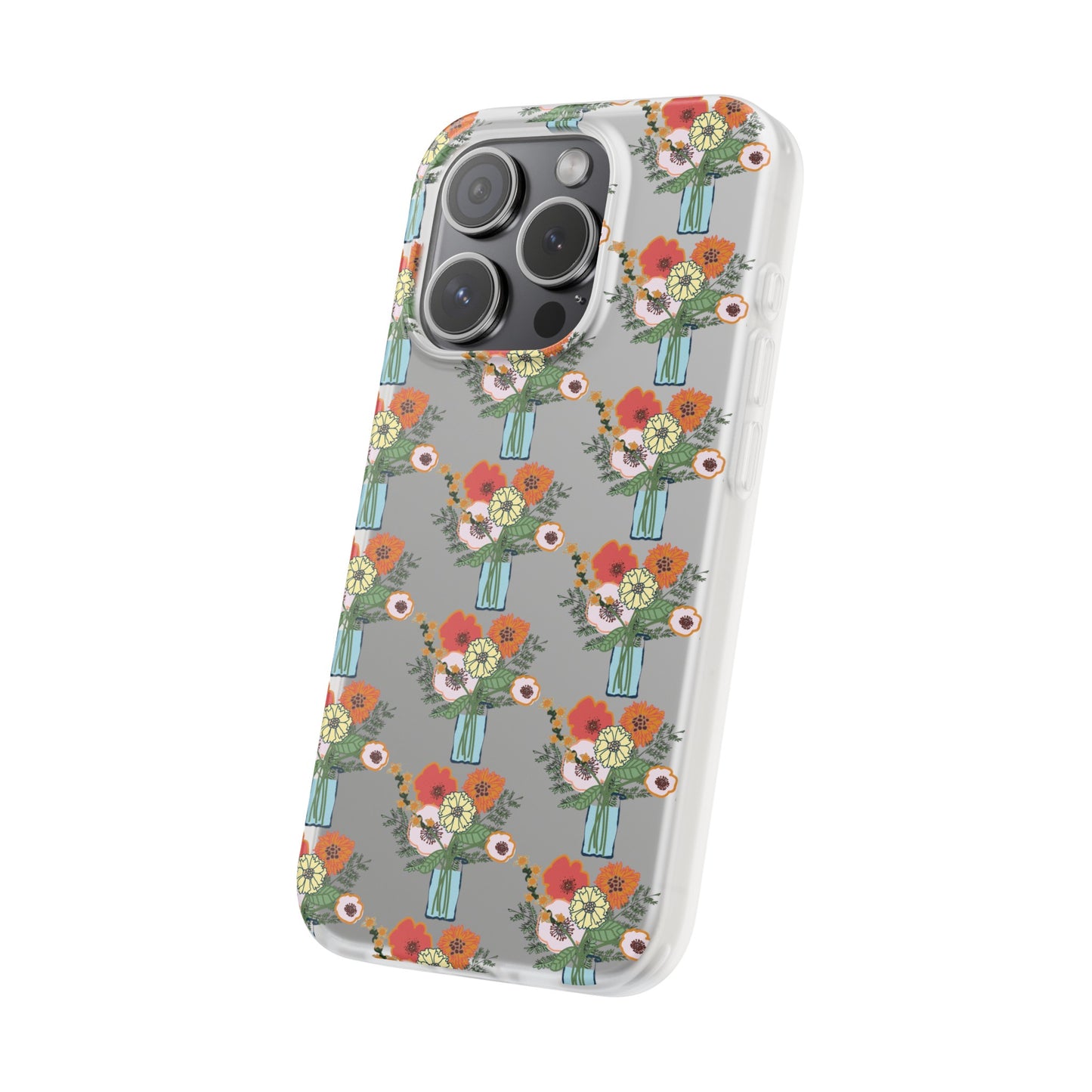 Colorful Flowers in a Vase Flexi Cases for iPhone