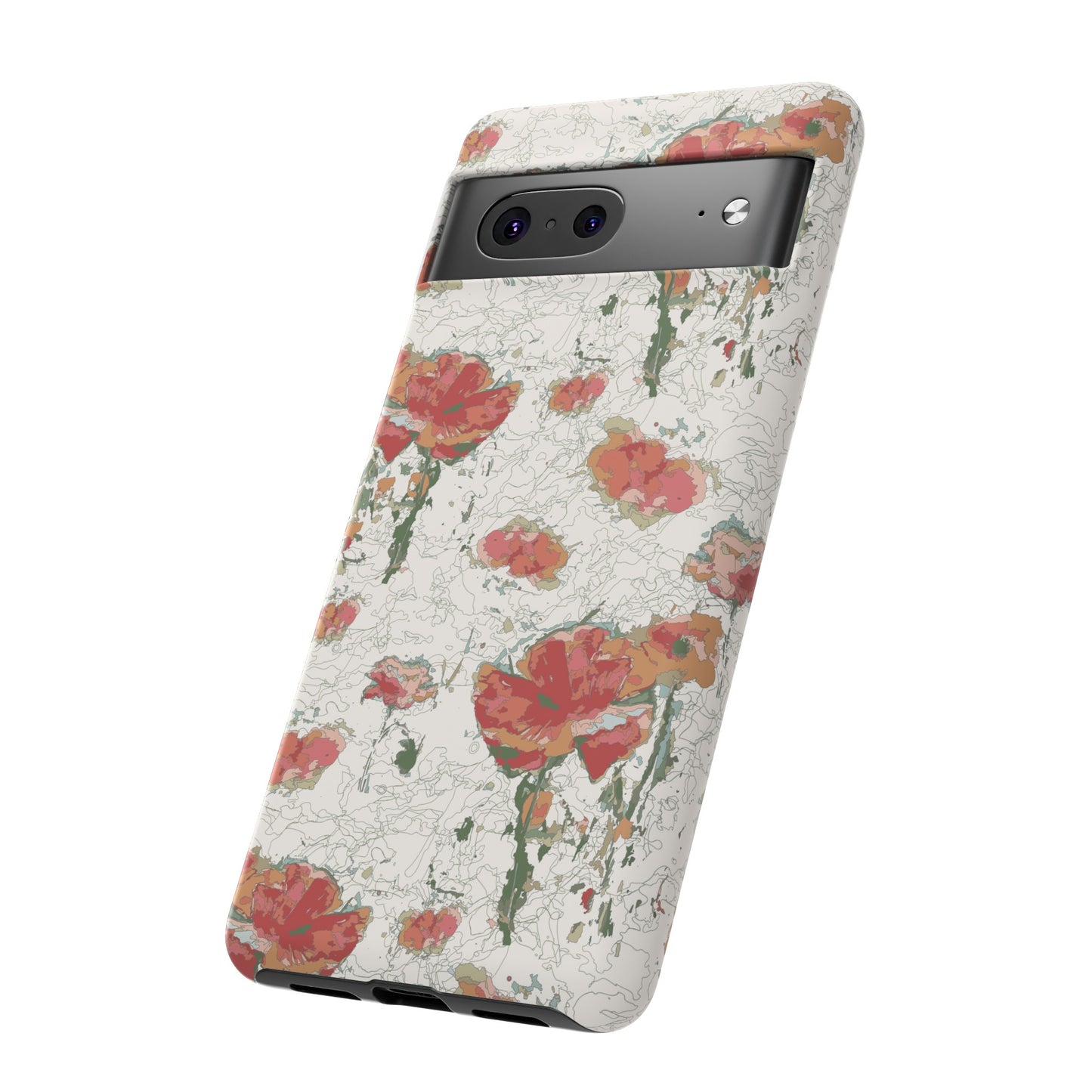 Orange Poppies Tough Cases for Google Pixel