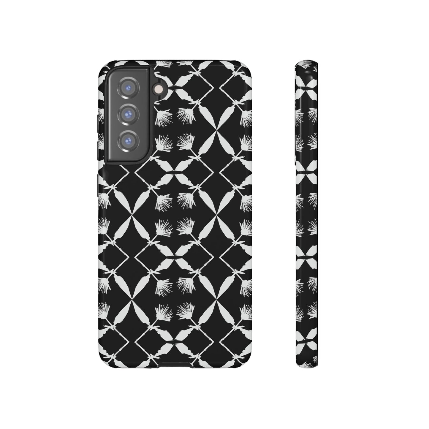 Black and White Floral Tough Cases for Google Pixel