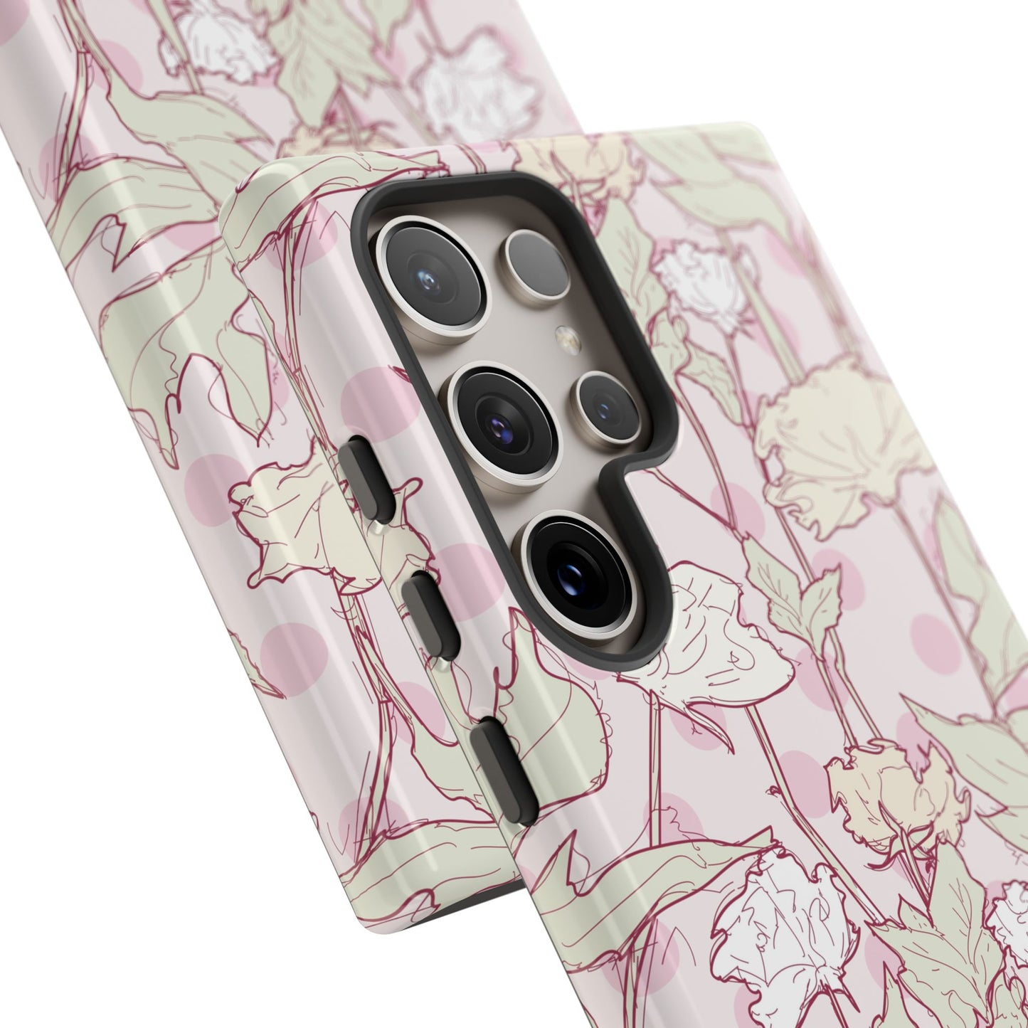 Roses and Dots in Pink Tough Cases for Samsung.