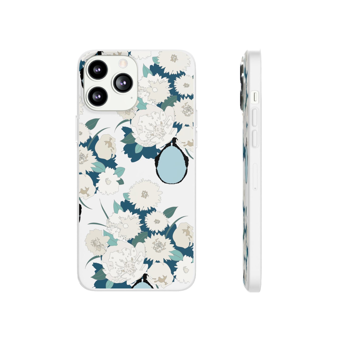 White Flowers in a Vase Flexi Cases for iPhone