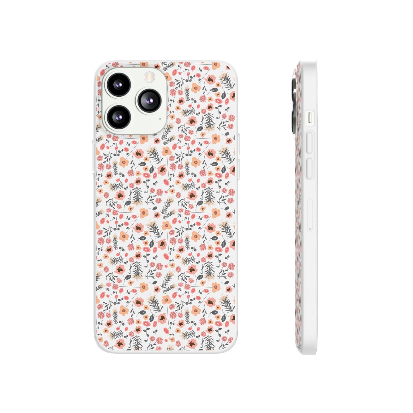 Peach Wildflowers Flexi Cases for iPhone