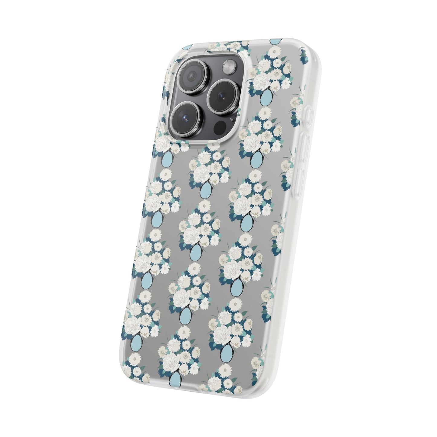 White Flowers in Vase Flexi Cases for iPhone