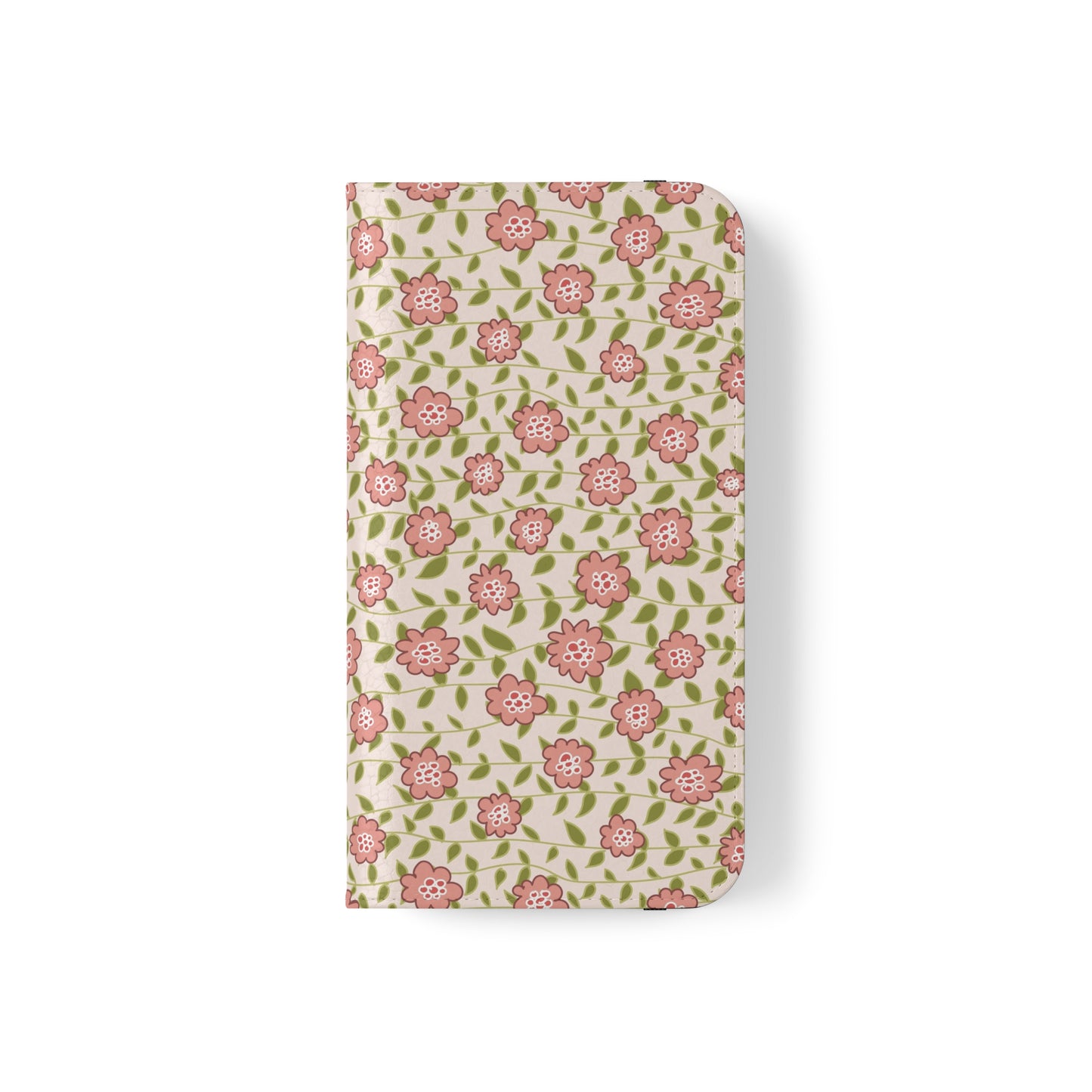 Coral Flowers on Cream Flip Cases for iPhone