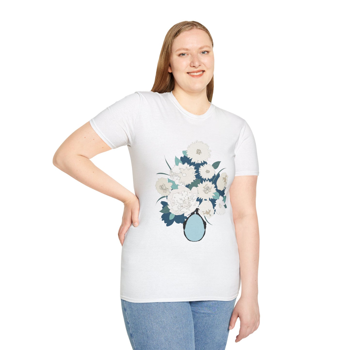 White Flowers Softstyle T-Shirt